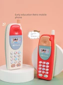 Çocuk Eğitici Oyuncak Telefon - Retro Açık Sarı - Şarjlı thumbnail 2