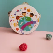 Orff Perküsyon Defi - 15cm - İyi Arkadaş Desenli - 1