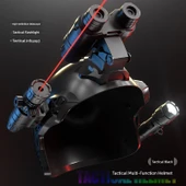 Çocuk Askeri Taktik Kask Seti - Siyah Yüksek Model - 5