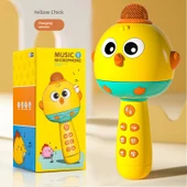 Çocuk Kablosuz Bluetooth Karaoke Mikrofon - Canlı Sarı Şarjlı Hediye Kutulu Bluetooth Erken Eğitim Ses Değiştirici - 1