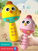 Çocuk Kablosuz Bluetooth Karaoke Mikrofon - Canlı Sarı Şarjlı Hediye Kutulu Bluetooth Erken Eğitim Ses Değiştirici - 2