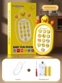 Çocuk Oyuncak Telefon - Küçük Sarı Ördek (Şarjlı) Kayıp Önleyici İp - 1