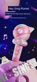 Çocuk Karaoke Mikrofonu - Bluetooth Işıklı Pembe Mimi Tavşan - 8