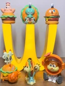 Sünger Bob Hamburger Serisi Sürpriz Kutusu - 6 Adet Yengeç Burger Figür - 6