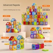 Çocuklar için Yapı Taşı Oyuncak Puzzle - Yapı Taşı Köşkü 558 Parça Çanta [133 Parça Pencere Çerçevesi + Çizim] thumbnail 5