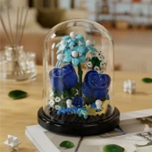 Çiçek Saksısı Yapı Blokları Buket Puzzle - Çiçek Dili Renkli Seri-Mavi Rüya♥Tozluk - 1