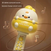 Çocuk Kablosuz Bluetooth Karaoke Mikrofon Oyuncak - Clelan Meng Ördek thumbnail 4