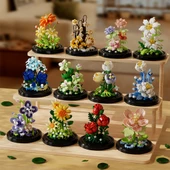 Çiçek Saksısı Yapı Blokları Buket Puzzle - Yeni Çin Çin Modası-Şeftali Çiçeği [Çiçek Kokulu] - 5