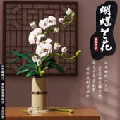 Çiçek Saksısı Yapı Blokları Buket Puzzle - Yeni Çin Çin Modası-Phalaenopsis [Çiçek Kokulu] - 1