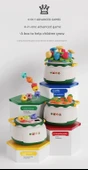 Montessori Mantar Çivi Yapboz - Çiçek Tarzı Mantar Çivi ve Piramit Bloklar (15 Parça) - 9