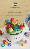 Montessori Mantar Çivi Yapboz - Çiçek Tarzı Mantar Çivi ve Piramit Bloklar (15 Parça) - 10