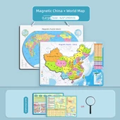 Manyetik Dünya ve Çin Haritası Puzzle - Büyük Boy Çin ve Dünya Yapboz Seti - 1