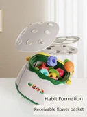 Montessori Mantar Çivi Yapboz - Çiçek Tarzı Mantar Çivi - 6