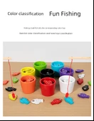 Montessori Ahşap Balık Tutma Oyunu - Mıknatıslı Balık Renk Ayırma Seti + Besleme Oyunu - 11
