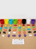 Montessori Ahşap Balık Tutma Oyunu - Mıknatıslı Balık Renk Ayırma Seti + Besleme Oyunu - 5