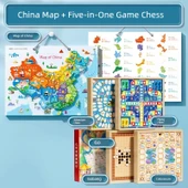 Çocuklar için Manyetik Çin Haritası Puzzle - Uçan Satrançlı ve Macera Oyunlu - 1