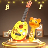 Sarı Ördek Mikrofon + Ukulele Pena + Özel Boyun Askısı - 1