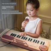 Çocuk Elektronik Org Piyano Klavye Oyuncak - İki-in-Bir Saklama - Pembe - 4