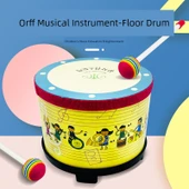Orff Müzik Aleti Perküsyon Yer Davulu - Güney Kore Pembe Yer Davulu + 2 Lolipop Tokmak - 2
