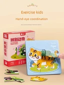 Çocuk Eğitici Puzzle Oyuncak - Meyve ve Deniz Yaşamı İki Kutu - 4