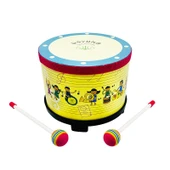 Orff Müzik Aleti Perküsyon Yer Davulu - Güney Kore Mavi Davul + 2 Lolipop Tokmak - 6