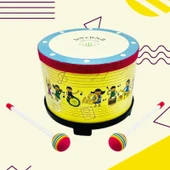 Orff Müzik Aleti Perküsyon Yer Davulu - Güney Kore Mavi Davul + 2 Lolipop Tokmak - 1
