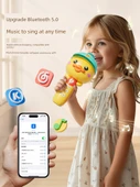 Sevimli Ördek Mikrofon - Canlı Sarı, USB Şarjlı, Bluetooth, Erken Eğitim - 3