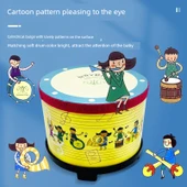 Orff Müzik Aleti Perküsyon Yer Davulu - Güney Kore Pembe Yer Davulu + 2 Lolipop Tokmak - 4
