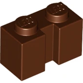 Dikey Oluklu Lego 1x2 Tuğla - Kızıl Kahverengi - 1