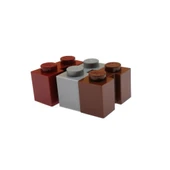 Dikey Oluklu Lego 1x2 Tuğla - Kızıl Kahverengi - 4