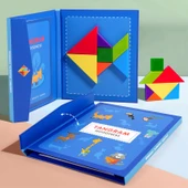 Manyetik Tangram Puzzle - 14x14cm - 108 Parça - 4