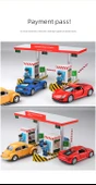 Alloy Maserati GT Mavi Oyuncak Seti - Gişe İstasyonu ve 3 Bebek - 6