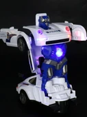 Çocuk Puzzle Oyuncak - Dönüşen Polis Arabası - Şarjlı Model - 5