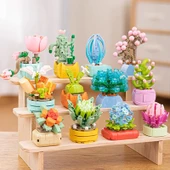 Çiçek Yapı Blokları - Sukulent Saksı Bitki - Hedfish Orchid 65 Parça - 3