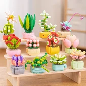 Çiçek Yapı Blokları - Sukulent Saksı Bitki - Hedfish Orchid 65 Parça - 2