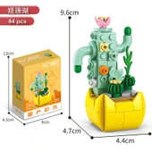 Çiçek Yapı Blokları - Sukulent Saksı Bitki - Ji Coral 84 Parça - 1