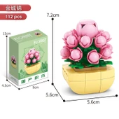 Çiçek Yapı Blokları - Sukulent Saksı Bitki - Jincheng Jin 112 Parça - 1