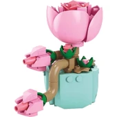 Çiçek Yapı Blokları - Sukulent Saksı Bitki - Hedfish Orchid 65 Parça - 6