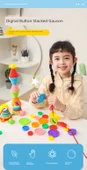 Çocuklar İçin Düğme Dizme Oyuncak Seti - Rastgele Renkler, 80 Parça + 8 İp (Torba) - 8