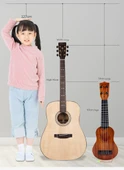 Çocuk Müzik Aleti Oyuncak Ukulele 35cm Kalp Delikli Turuncu - 10
