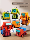 Çocuk Çarpışma Dönüşen Ekskavatör Robot Oyuncak - Mavi - 2