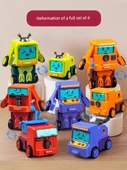 Çocuk Çarpışma Dönüşen Araba Robot Oyuncak - Dörtlü Set - 1