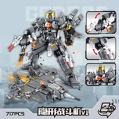 Dönüştürülebilir Mecha Robot Yapı Oyuncak - Gizli Savaşçı Mecha [717 Parça] - 1