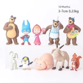 Maşa ve Koca Ayı El Yapımı Model Araba Pasta Süsü Oyuncak Bebek Hediye - 10 Adet 2. Nesil (4-6cm/160g) - 4