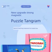 Prens Mavi Manyetik Tangram - Geliştirilmiş Kalın Model ve Puzzle Kılavuzu - 8