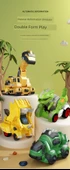 Dönüşen Dinozor Oyuncak Araba - T-Rex Mavi - Çarpışma ile Dönüşen - 8