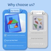 Prens Mavi Manyetik Tangram - Geliştirilmiş Kalın Model ve Puzzle Kılavuzu - 4
