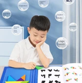 Prens Mavi Manyetik Tangram - Geliştirilmiş Kalın Model ve Puzzle Kılavuzu - 11