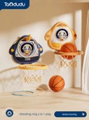 Çocuk Basketbol Potası Oyuncak Seti - Büyük Sarı Halkalı Skorlu Hediye Kutusu (Skorlu + 2 Basketbol + 6 Tur + Pompa + Kanca + Pil) - 2