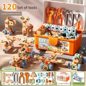 Çocuklar için Eğitici Vidalı Oyuncak Seti - 120 Parça - Vidalı Alet Kutusu thumbnail 1
